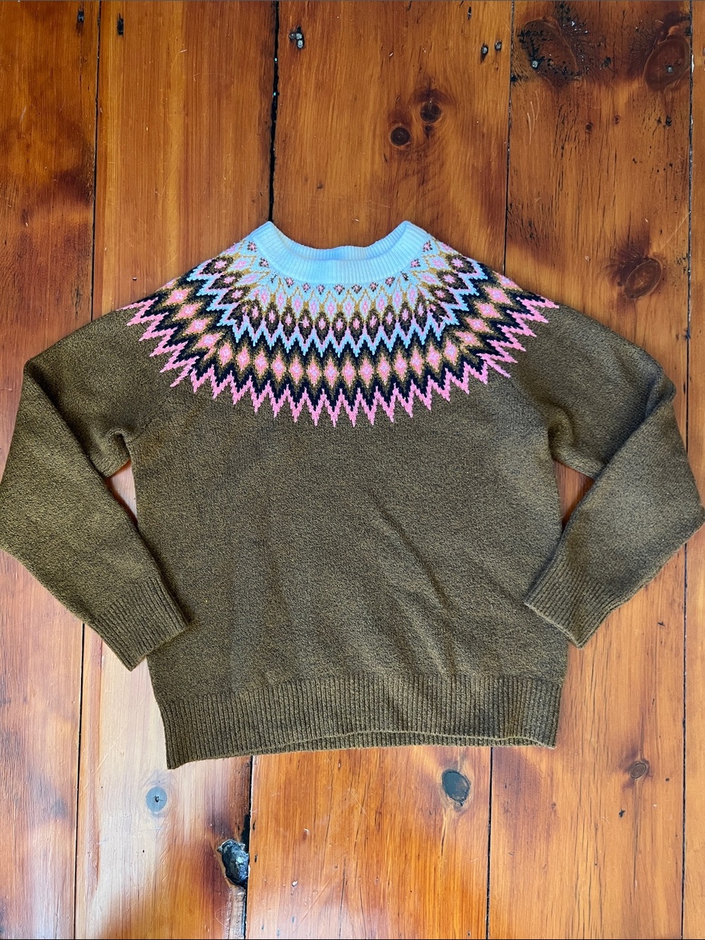 Brown Fair Isle Yoke Sweater - Women